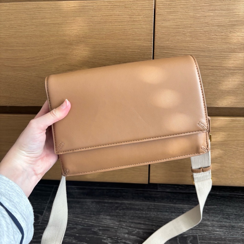 Zara Tan Crossbody Bag with Adjustable Strap